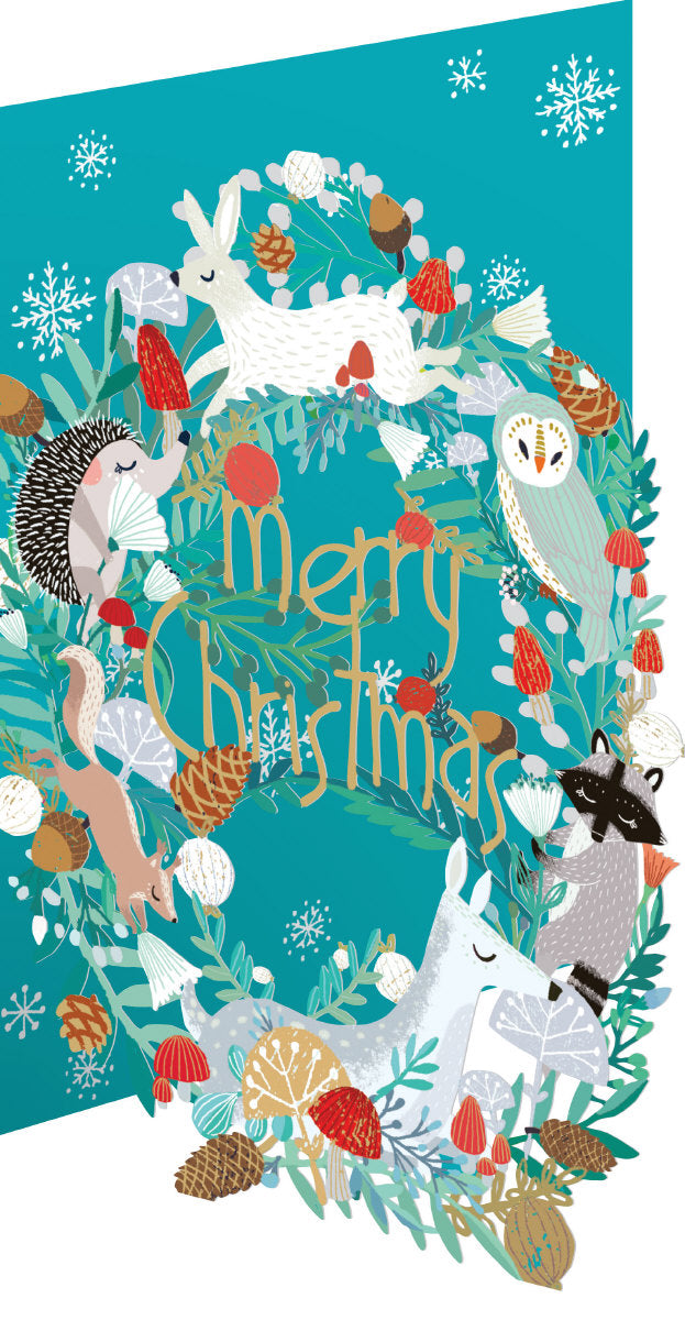 Roger la Borde Snowy Sanctuary Lasercut Card featuring artwork by Antoana Oreski