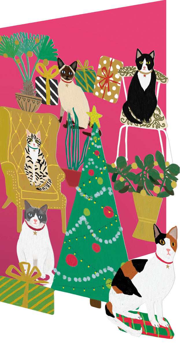 Roger la Borde Cozy Cats Lasercut Card featuring artwork by Anne Bentley