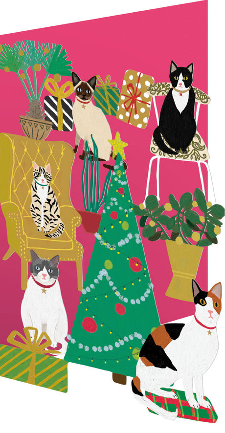 Roger la Borde Cozy Cats Lasercut Card featuring artwork by Anne Bentley
