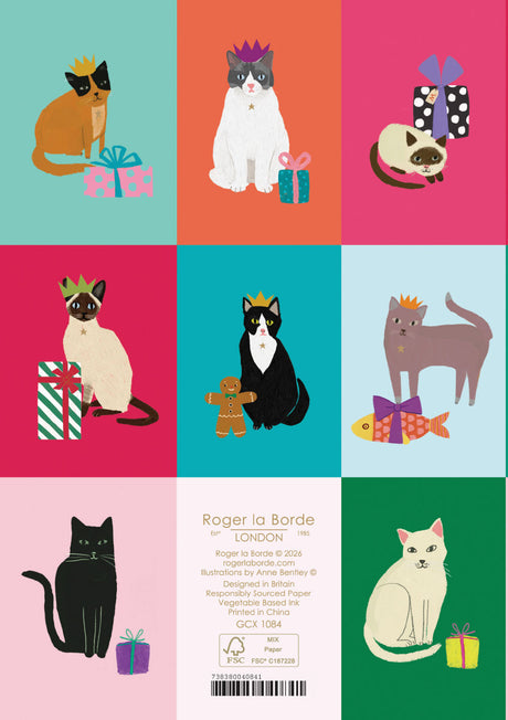 Roger la Borde Cat Checkerboard Standard Card featuring artwork by Anne Bentley
