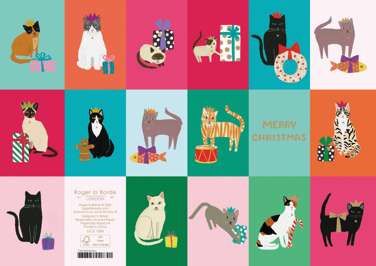 Roger la Borde Cat Checkerboard Standard Card featuring artwork by Anne Bentley