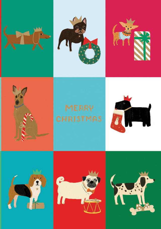 Roger la Borde Dog Checkerboard Standard Card featuring artwork by Anne Bentley