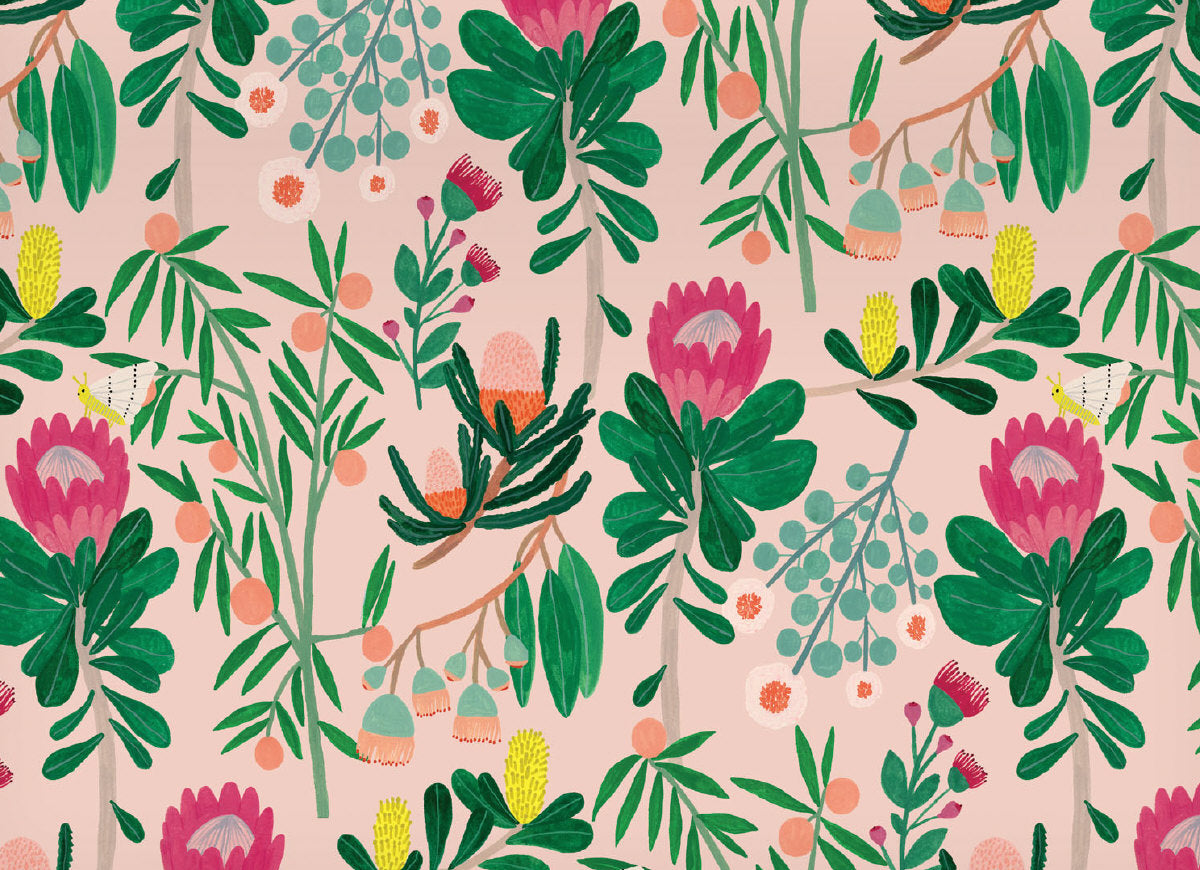 Roger la Borde King Protea Reversible Wrap featuring artwork by Kate Pugsley