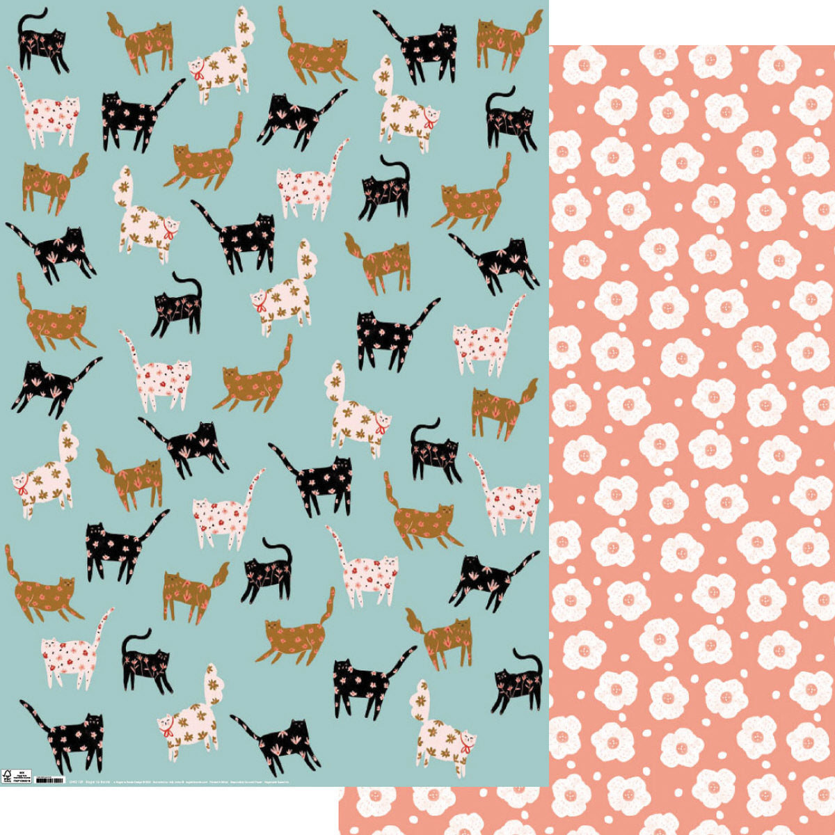 Roger la Borde Cinnamon and Ginger Reversible wrap featuring artwork by Holly Jolley