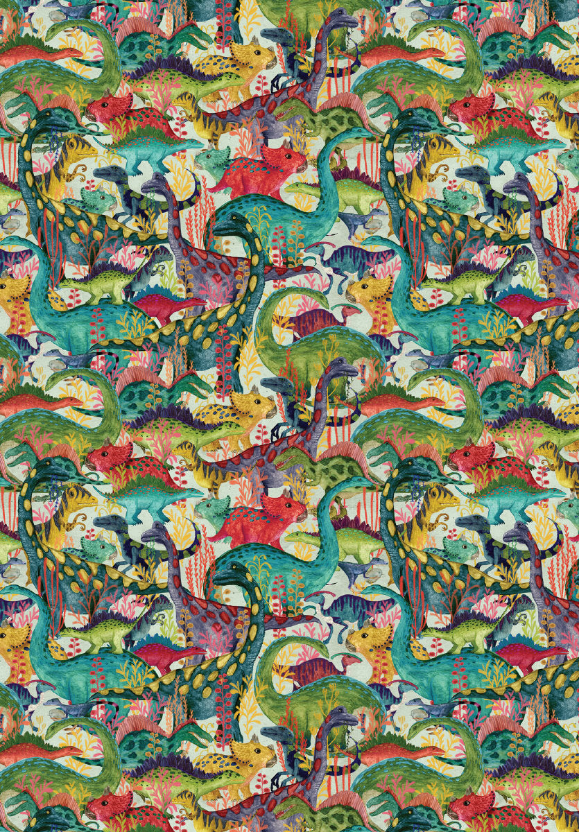 Roger la Borde Dino Mighty Reversible Wrap featuring artwork by Katherine Quinn