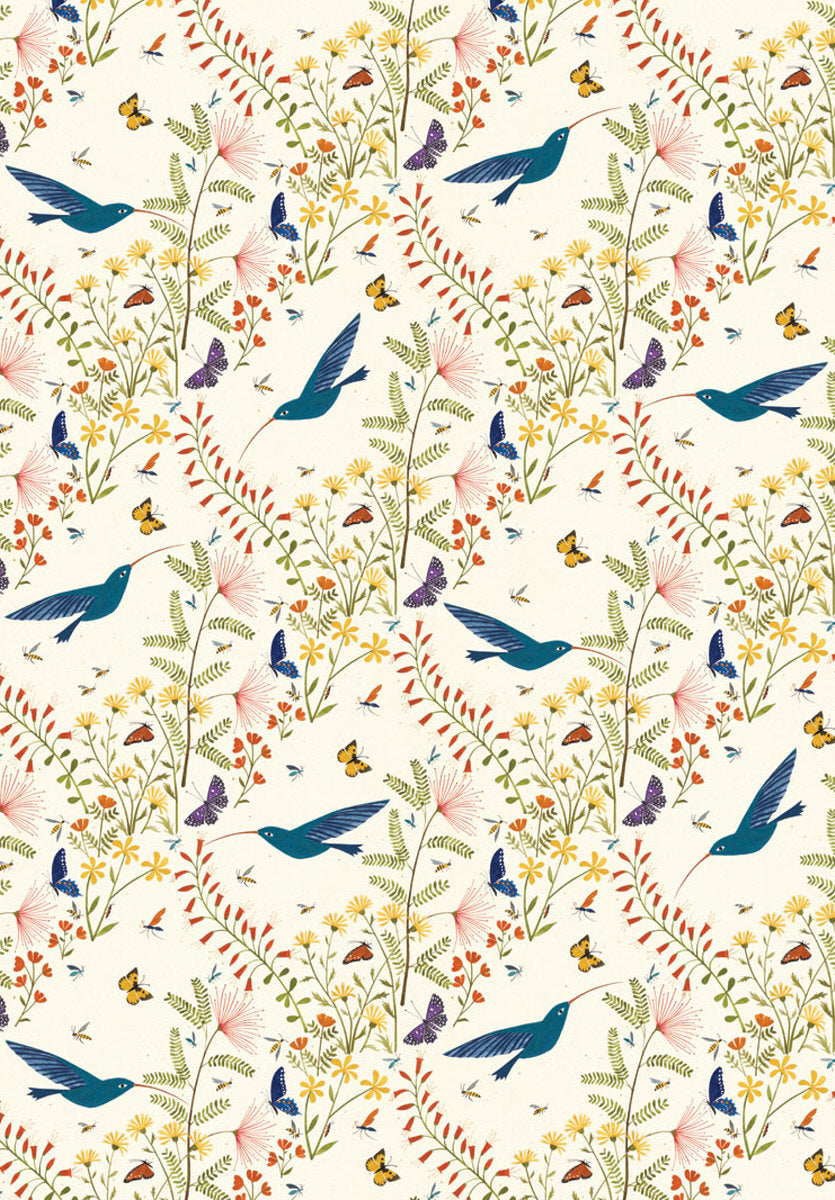 Roger la Borde Hummingbird Reversible Wrap featuring artwork by Lara Hawthorne