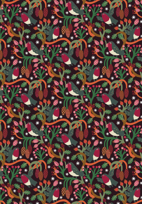 Roger la Borde Christmas Chorus Reversible Wrap featuring artwork by Monika Forsberg
