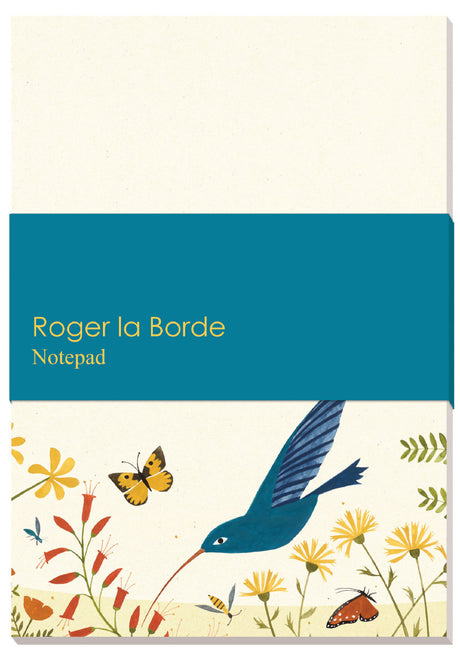 Roger la Borde Hummingbird Notepad featuring artwork by Lara Hawthorne