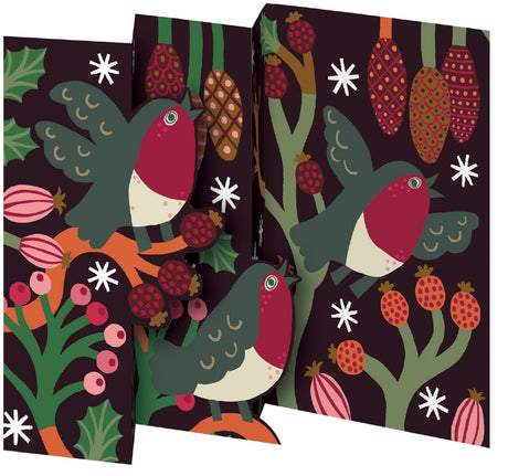 Roger la Borde Christmas Chorus Tri-fold Card featuring artwork by Monika Forsberg