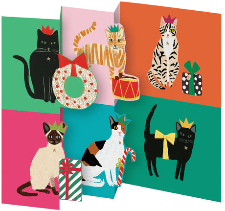 Roger la Borde Cat Checkerboard Tri-fold Card featuring artwork by Anne Bentley