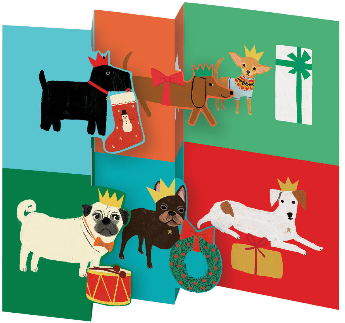 Roger la Borde Dog Checkerboard Tri-fold Card featuring artwork by Anne Bentley