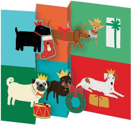 Roger la Borde Dog Checkerboard Tri-fold Card featuring artwork by Anne Bentley