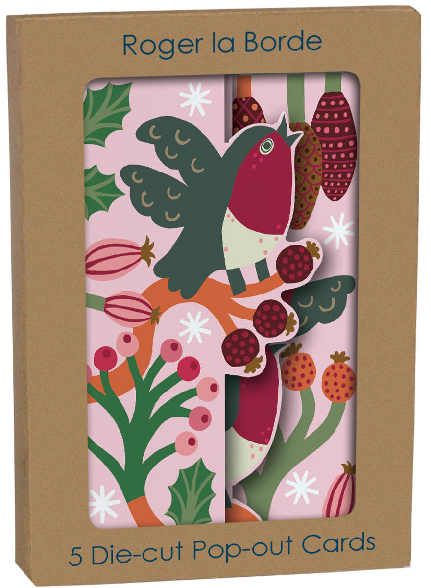 Roger la Borde Christmas Chorus Tri-fold Card Pack featuring artwork by Monika Forsberg