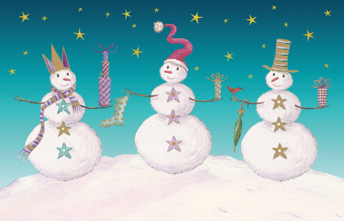 Roger la Borde Snowmen Charity Card Pack featuring artwork by Roger la Borde