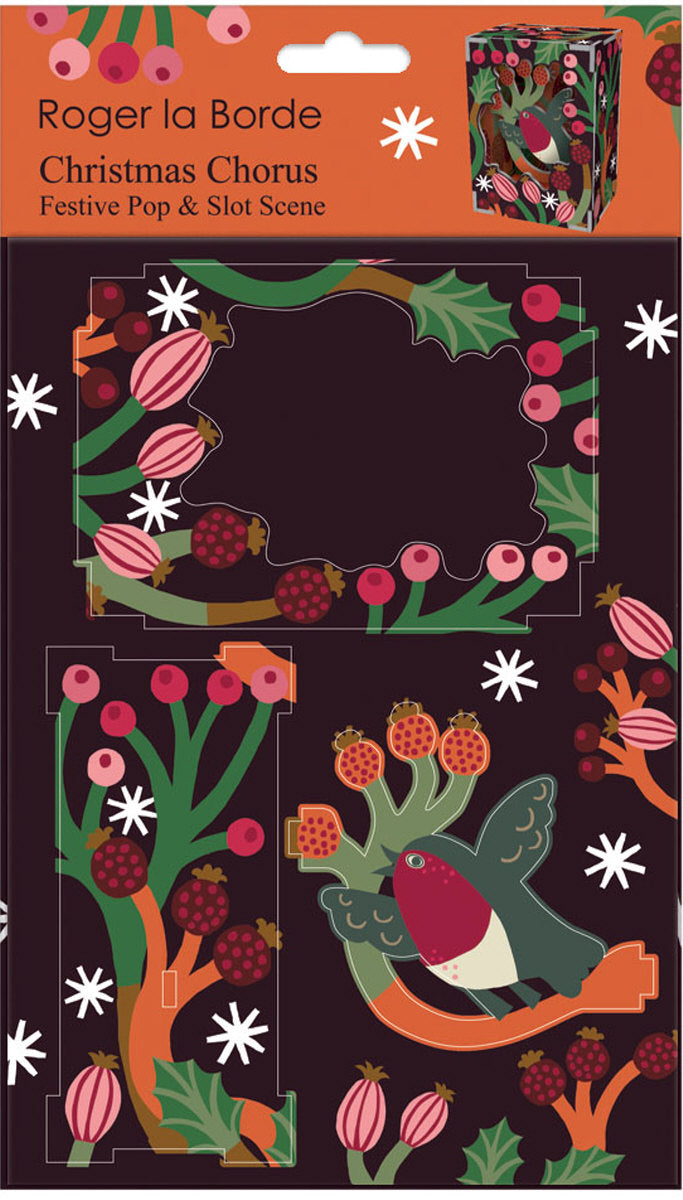 Roger la Borde Christmas Chorus Pop & Slot Diorama featuring artwork by Monika Forsberg