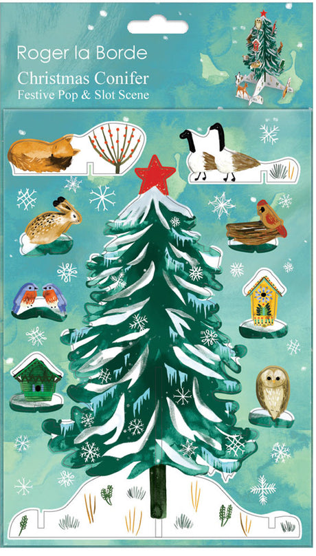 Roger la Borde Christmas Conifer Pop & Slot 3D Scene featuring artwork by Katie Vernon