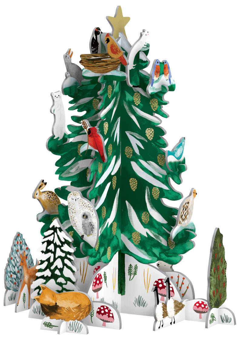 Roger la Borde Christmas Conifer Pop & Slot Advent Calendar featuring artwork by Katie Vernon