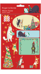 Roger la Borde Miaow Factor Sticker Label Sheets featuring artwork by Jennifer M Potter