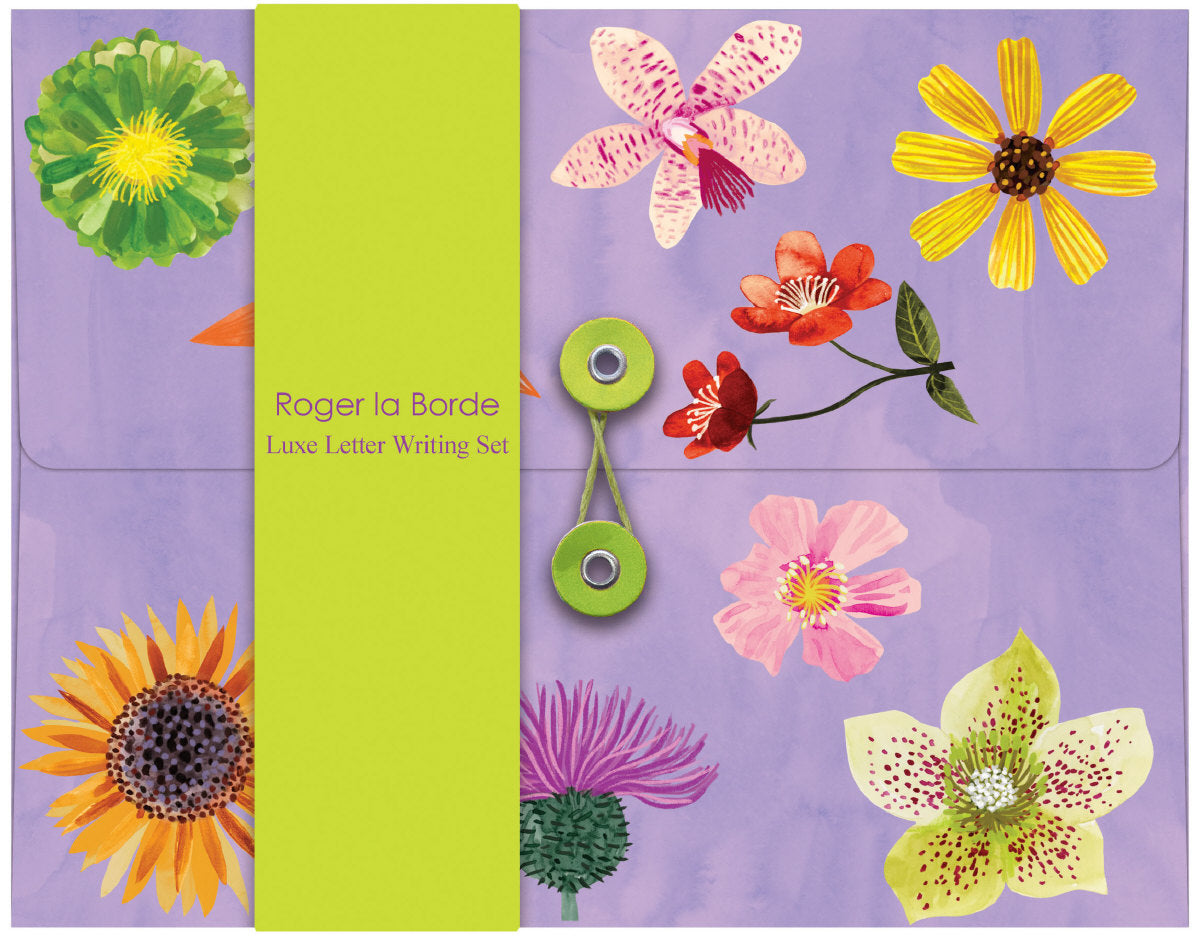 Roger la Borde Floral Supernova Writing Paper Set featuring artwork by Katie Vernon