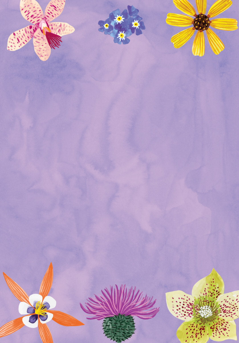 Roger la Borde Floral Supernova Writing Paper Set featuring artwork by Katie Vernon