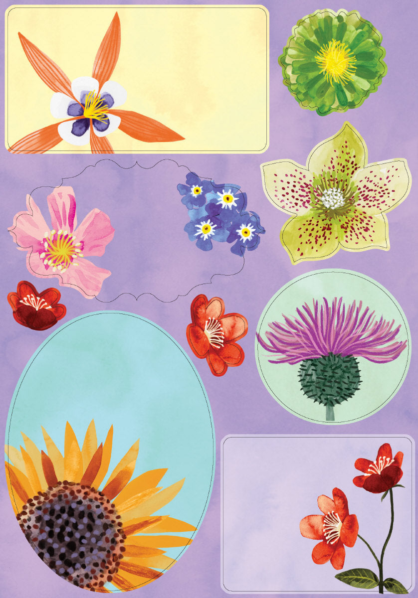 Roger la Borde Floral Supernova Writing Paper Set featuring artwork by Katie Vernon
