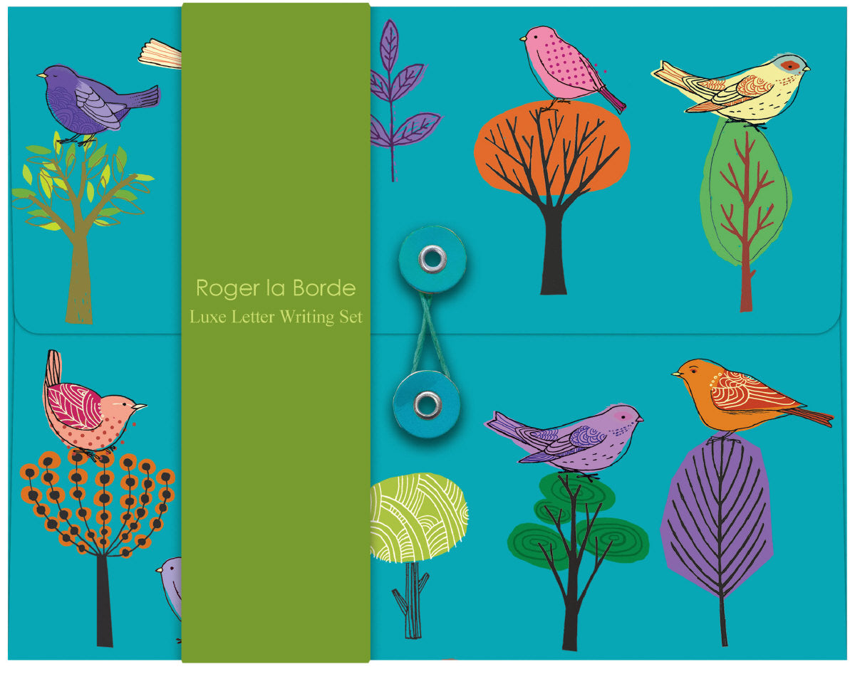 Roger la Borde Modern Birds Writing Paper Set featuring artwork by Repeat Repeat