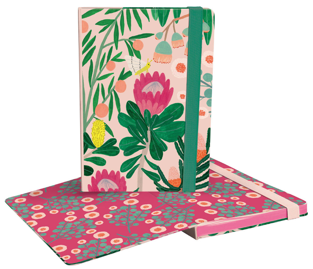 Roger la Borde King Protea A5 Journal with elastic binder featuring artwork by Kate Pugsley