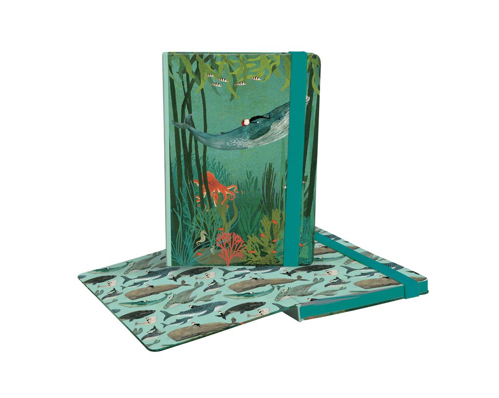 Whale Song A5 Journal with elastic binder