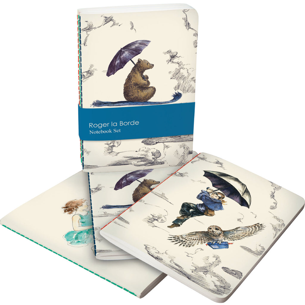 Roger la Borde Mondoodle A6 Exercise Books set featuring artwork by Elise Hurst