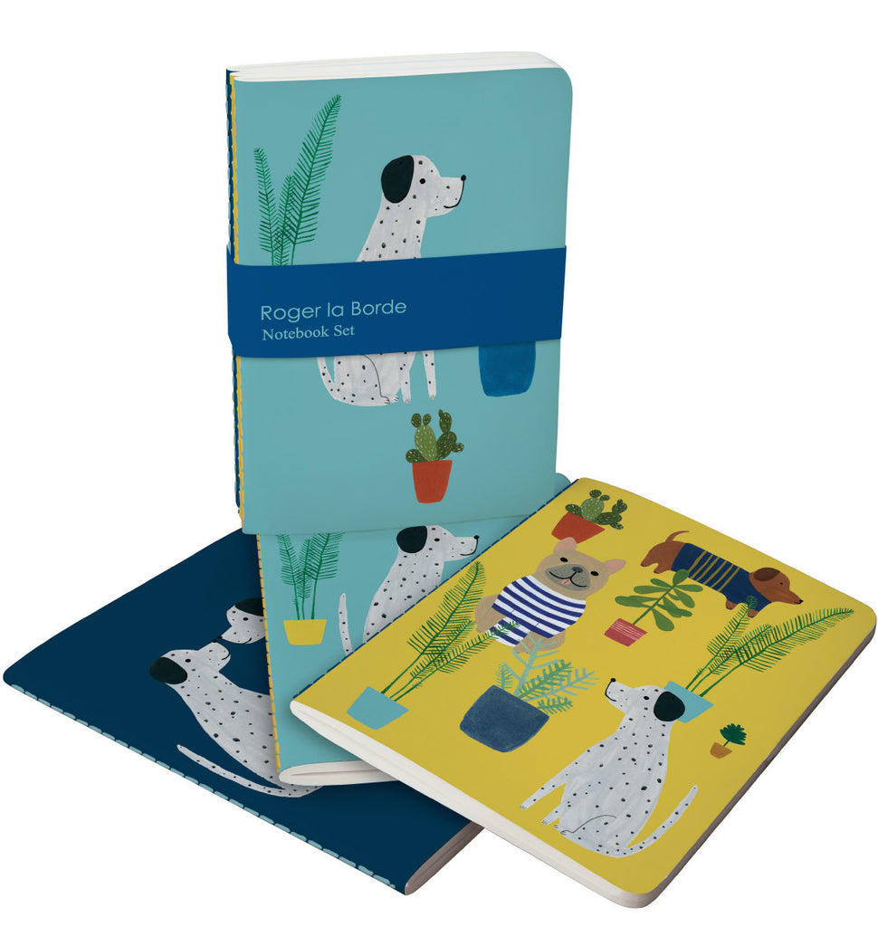 Roger la Borde Chouchou Chien A6 Exercise Books set featuring artwork by Kate Pugsley