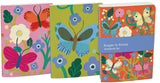 Roger la Borde Butterfly Garden A6 Exercise Books set featuring artwork by Monika Forsberg