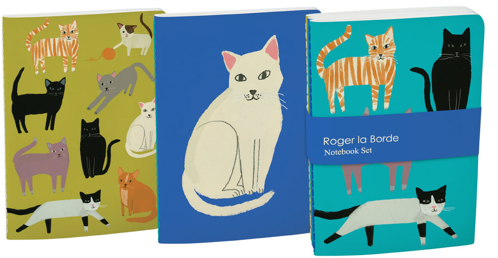 Roger la Borde Pretty Paws A6 Exercise Books set featuring artwork by Anne Bentley