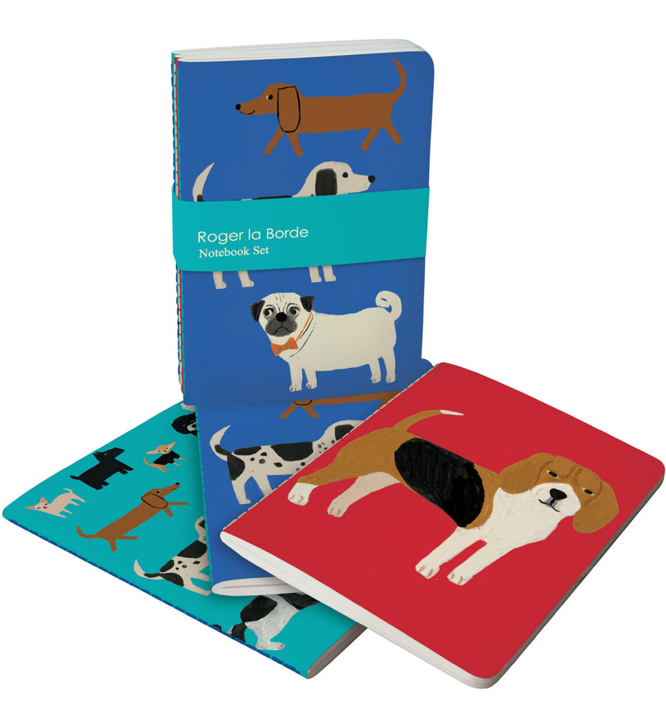Roger la Borde Shaggy Dogs A6 Exercise Books set featuring artwork by Anne Bentley