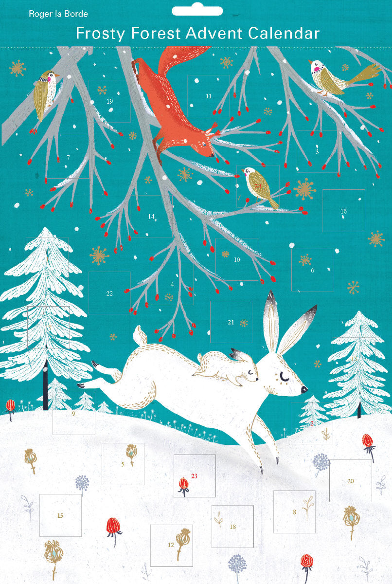 Roger la Borde Frosty Forest Advent Calendar featuring artwork by Antoana Oreski