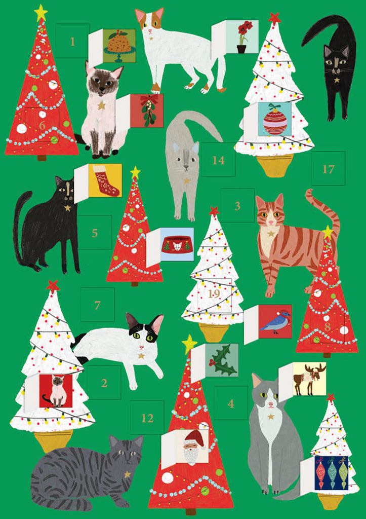 Roger la Borde Cat and Dog Palais Advent Calendar Greeting Card featuring artwork by Anne Bentley