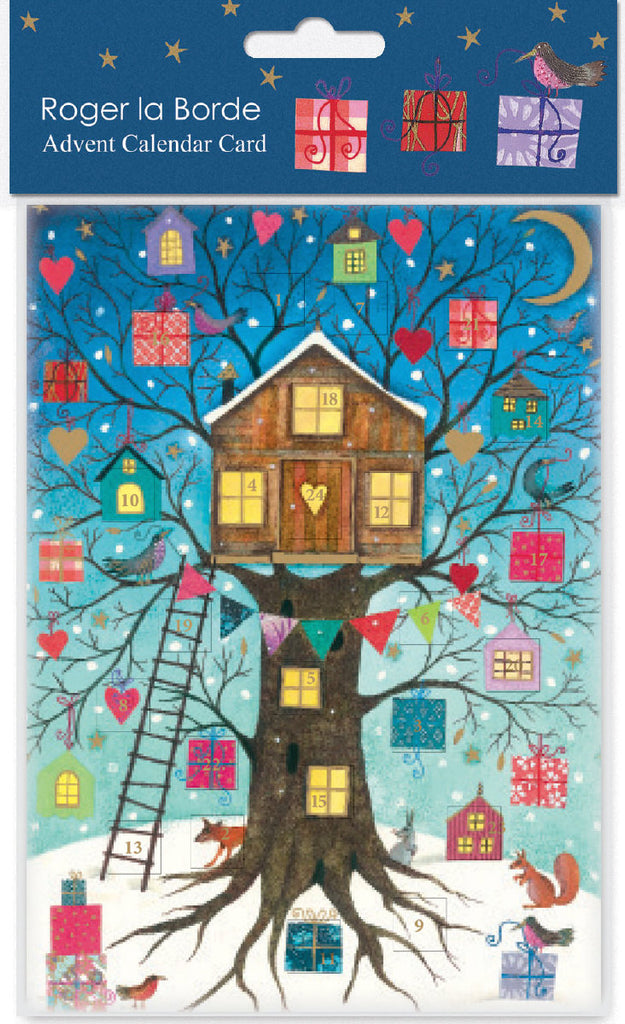 Roger la Borde Christmas Tree Advent Calendar Greeting Card featuring artwork by Jane Ray