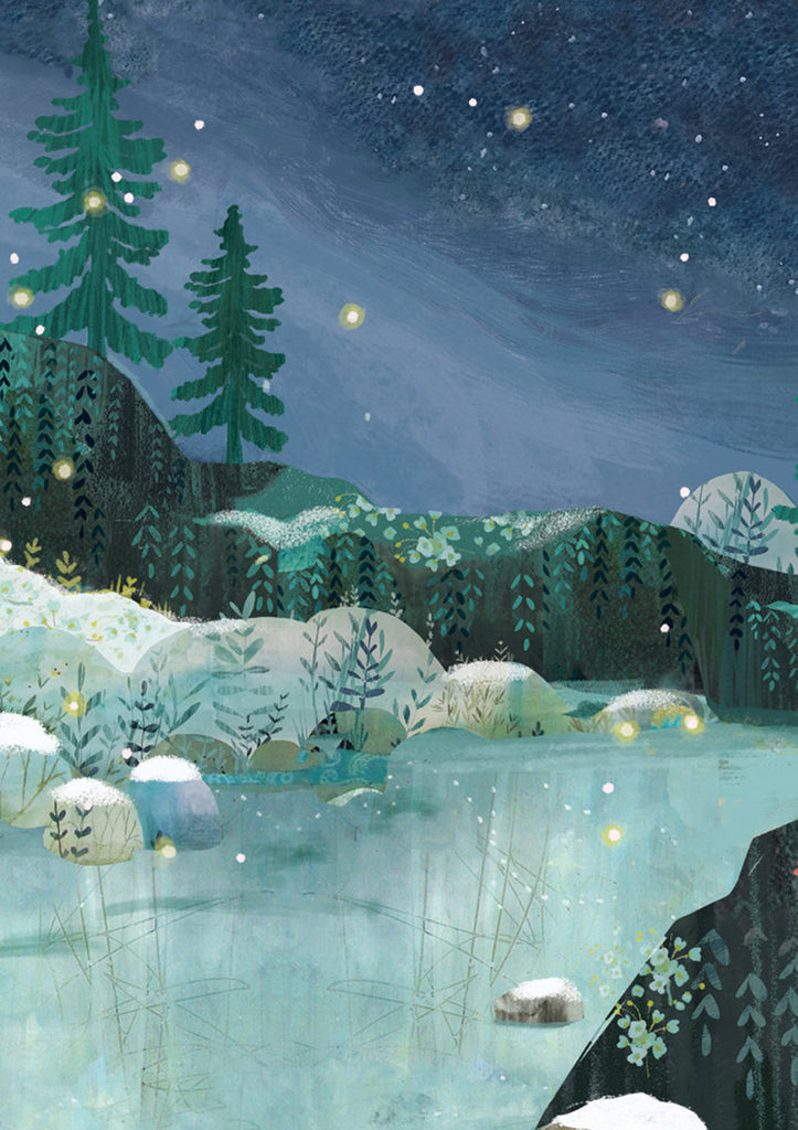 Roger la Borde Snow Leopard Advent Calendar Greeting Card featuring artwork by Kendra Binney