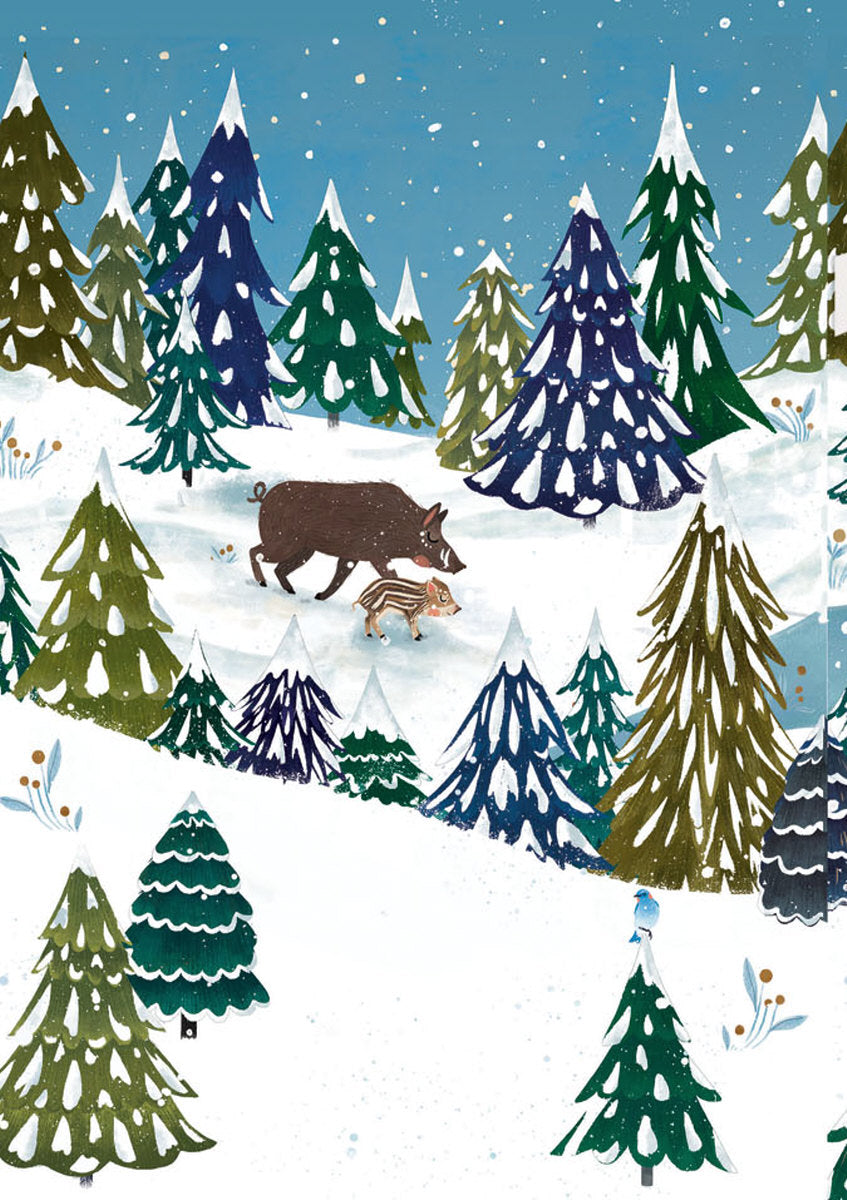 Roger la Borde Wild Wood Hideaway Advent Calendar Greeting Card featuring artwork by Antoana Oreski