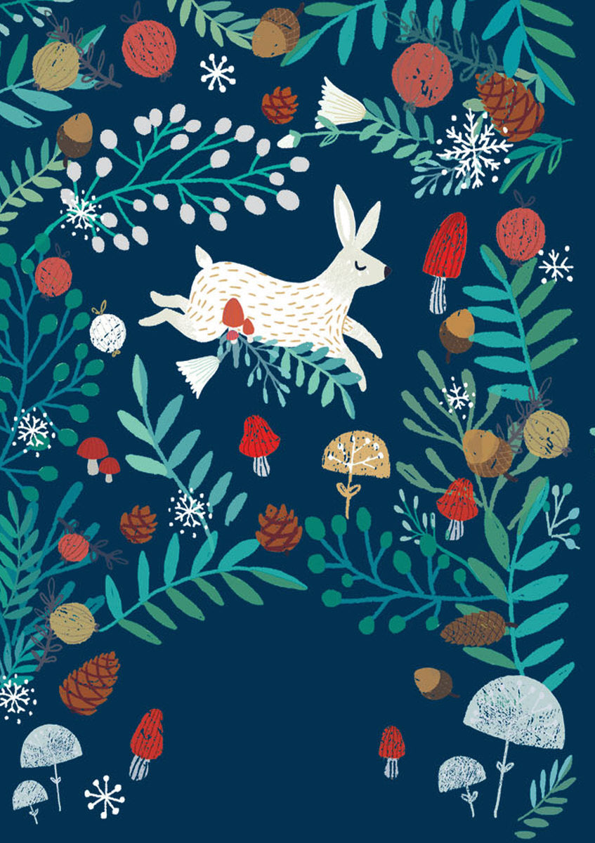 Roger la Borde Wild Wood Hideaway Advent Calendar Greeting Card featuring artwork by Antoana Oreski