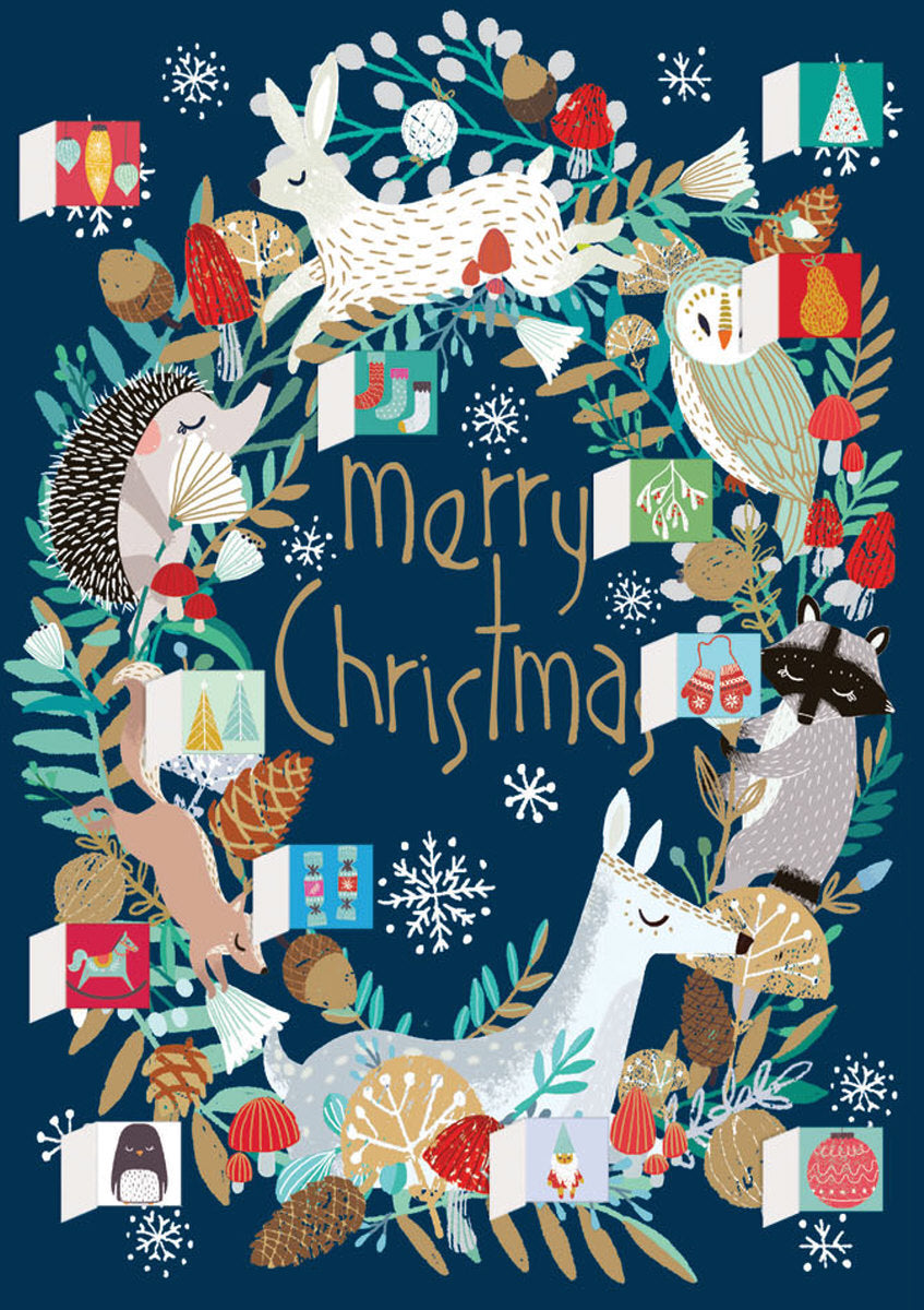 Roger la Borde Wild Wood Hideaway Advent Calendar Greeting Card featuring artwork by Antoana Oreski