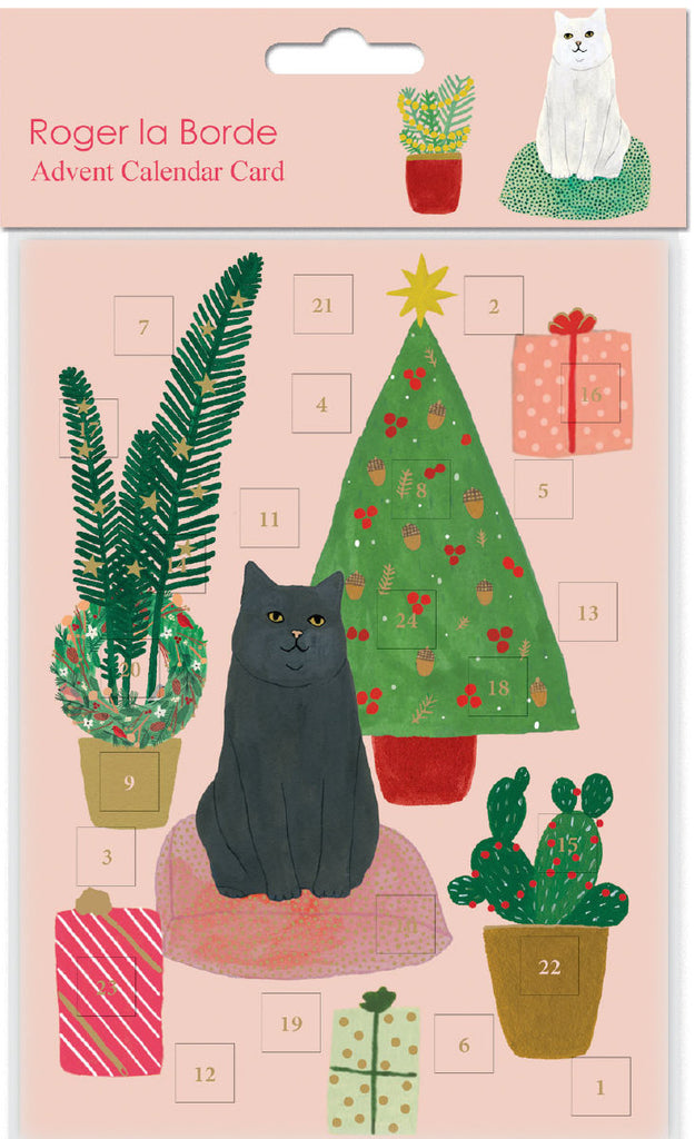 Roger la Borde Chou Chou Chat Advent Calendar Greeting Card featuring artwork by Kate Pugsley