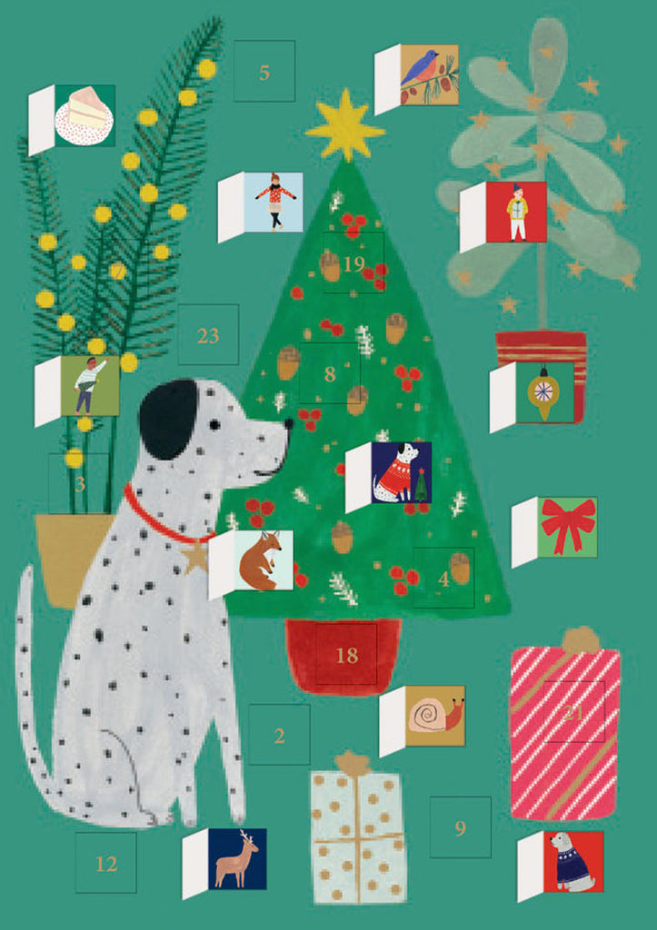 Roger la Borde Chou Chou Chien Advent Calendar Greeting Card featuring artwork by Kate Pugsley