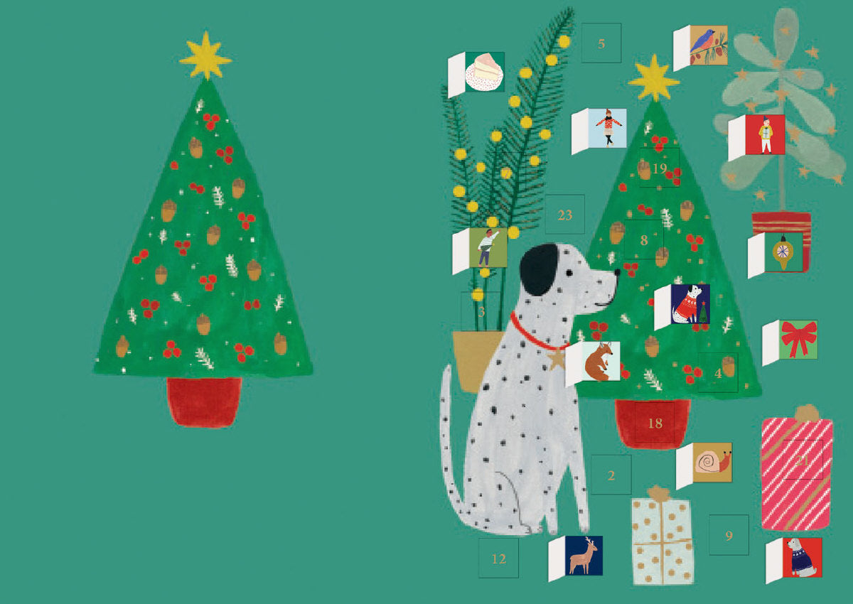 Roger la Borde Chou Chou Chien Advent Calendar Greeting Card featuring artwork by Kate Pugsley