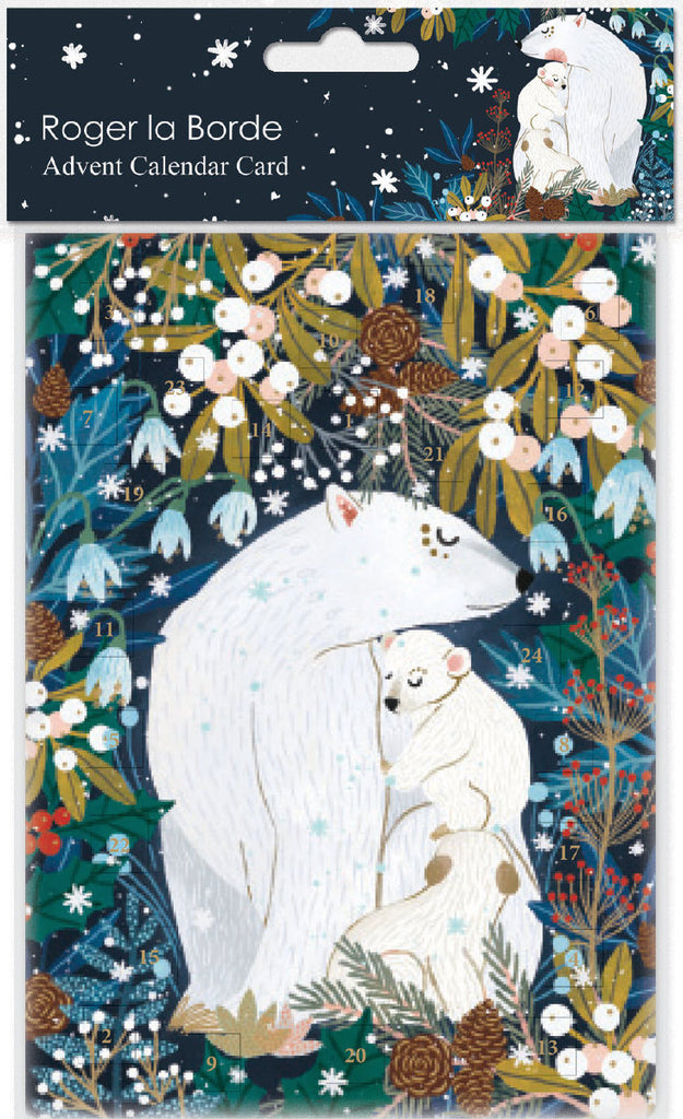 Roger la Borde Polar Bear Bower Advent Calendar Greeting Card featuring artwork by Antoana Oreski