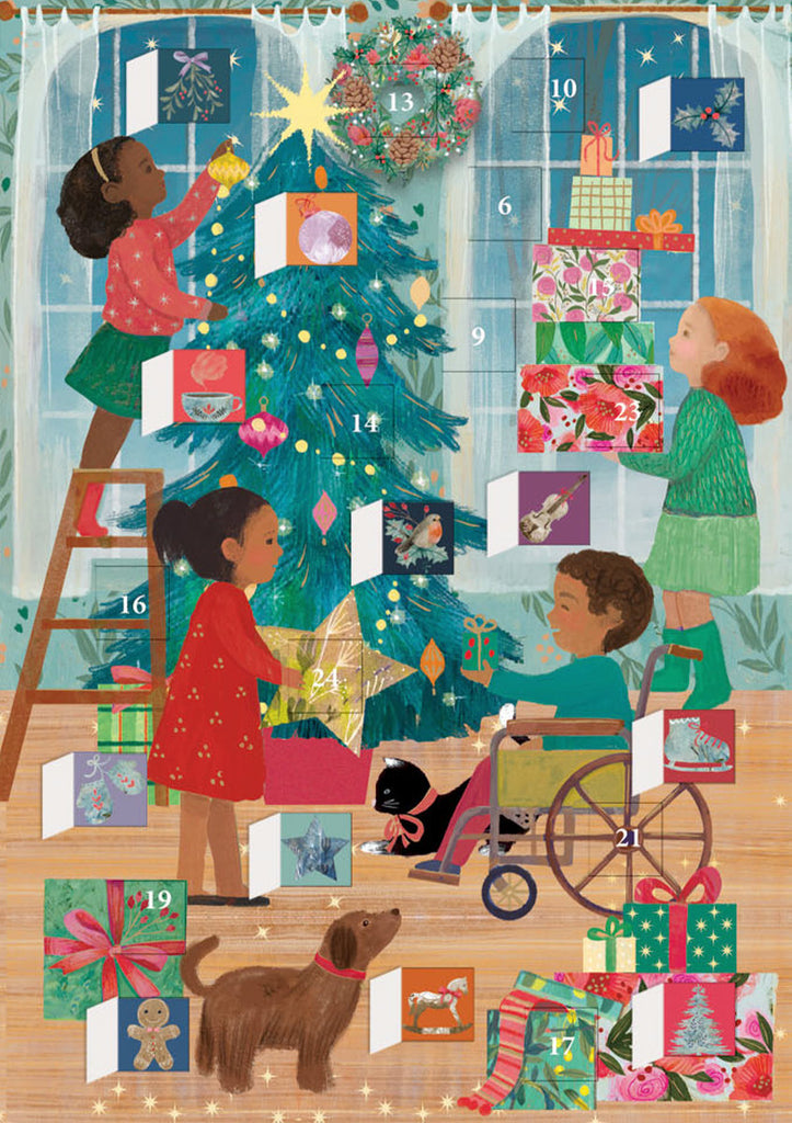 Roger la Borde A Christmas Party Advent Calendar Greeting Card featuring artwork by Kendra Binney