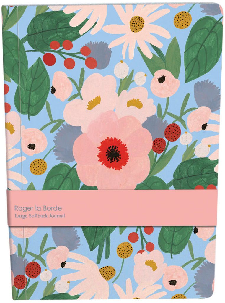 Roger la Borde Big Pink Large Softback Journal featuring artwork by Kate Pugsley
