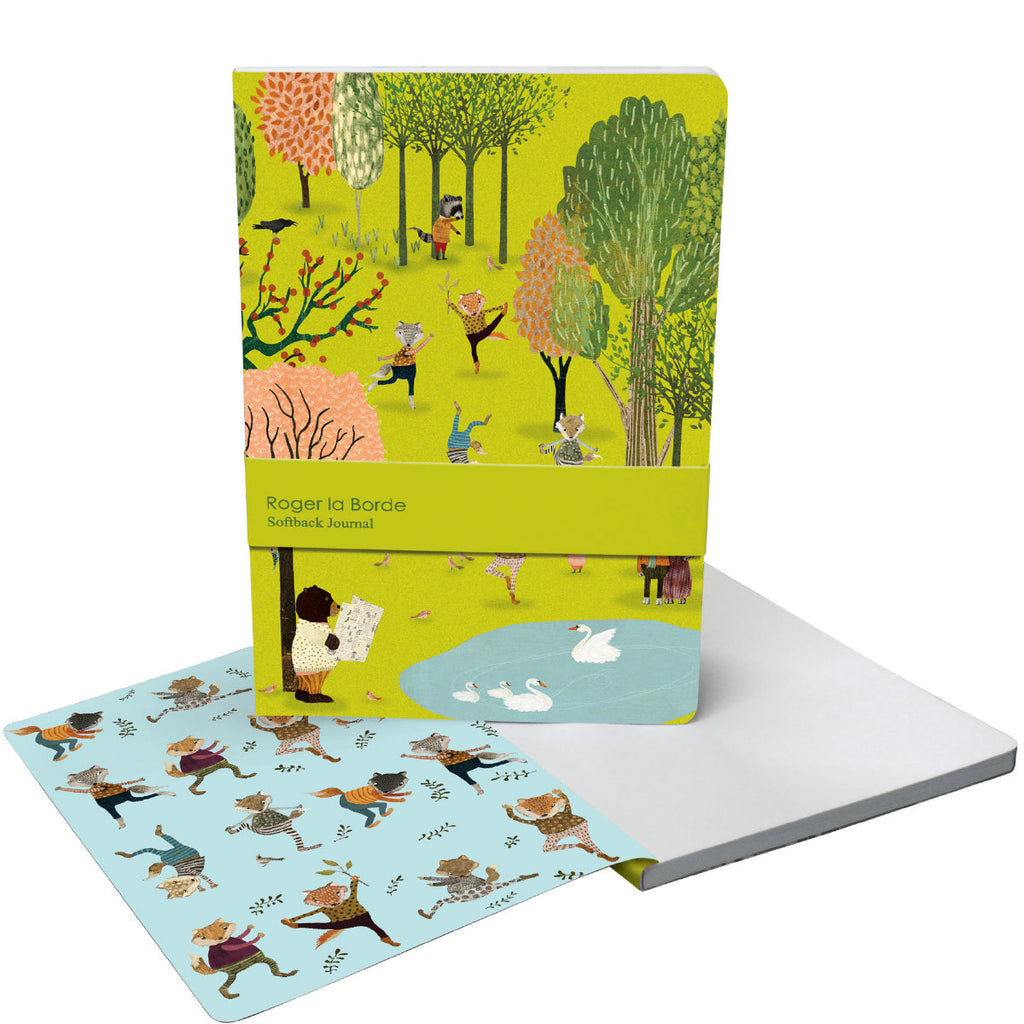 Roger la Borde Yoga in the Park A5 Softback Journal featuring artwork by Katherine Quinn