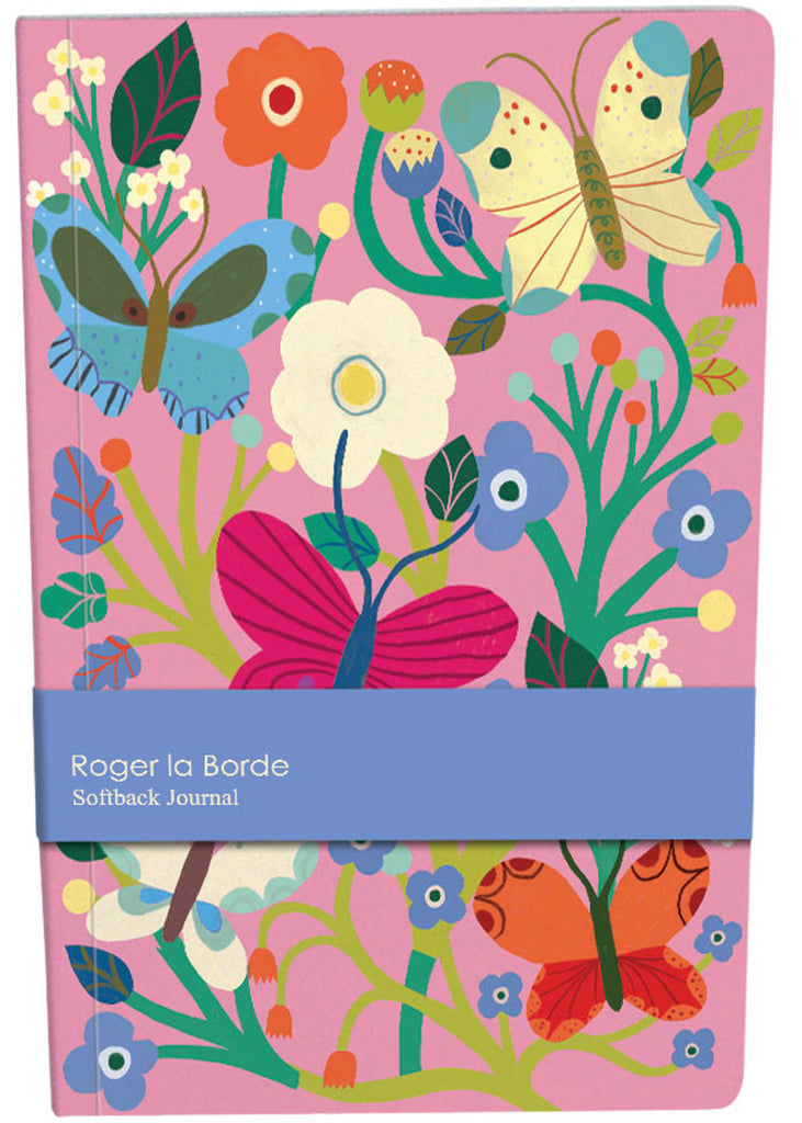Roger la Borde Butterfly Garden A5 Softback Journal featuring artwork by Monika Forsberg