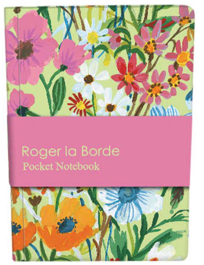 Roger la Borde Flower Field Pocket Notebook featuring artwork by Carolyn Gavin