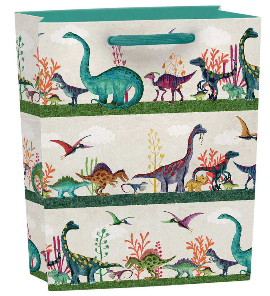 Roger la Borde Dino Mighty Small Gift Bag featuring artwork by Katherine Quinn